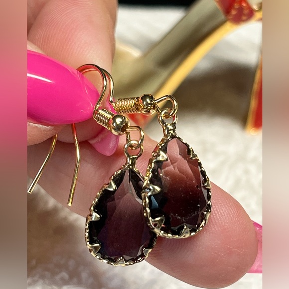 Smoky gradient ,fade to black /bi Coloured earrings - Picture 2 of 9